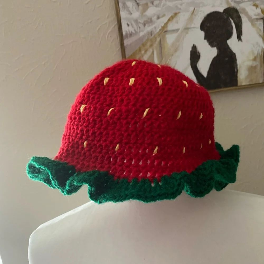 Handmade Strawberry Hat - Picture 2 of 2